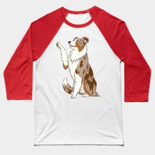 Red tri color merle border collie Baseball T-Shirt